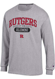 Champion Rutgers Scarlet Knights Grey Alumni Pill Jersey Long Sleeve T Shirt