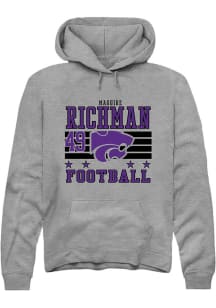 Maguire Richman K-State Wildcats Mens Grey Football NIL Striped Player Hood