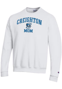 Champion Creighton Bluejays Mens White Mom Powerblend Long Sleeve Crew Sweatshirt