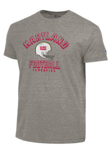 Champion Maryland Terrapins Grey Throwback Helmet Short Sleeve Fashion T Shirt
