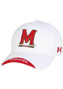 Under Armour Maryland Terrapins Sideline Blitzing Accent Adjustable Hat - White