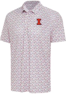 Antigua Illinois Fighting Illini Mens White Hero Short Sleeve Polo