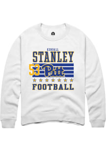Kendall Stanley Pitt Panthers Mens White Football NIL Striped Player Crew