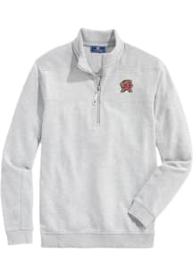 Vineyard Vines Maryland Terrapins Mens Grey Shep Shirt Long Sleeve Qtr Zip Pullover