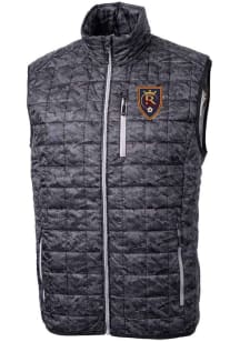 Cutter and Buck Real Salt Lake Mens Black Rainier PrimaLoft Printed Sleeveless Jacket