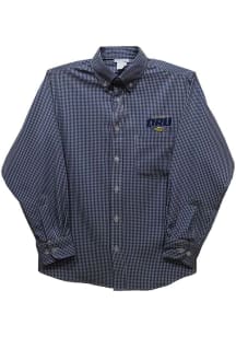 Vive La Fete Oral Roberts Golden Eagles Baby Navy Blue Gingham Long Sleeve Polo
