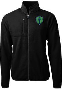Cutter and Buck Seattle Sounders FC Mens Black Cascade Sherpa Light Weight Jacket