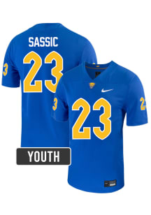 Jacob Sassic Pitt Panthers Youth Blue Nike NIL Name And Number Football Jersey