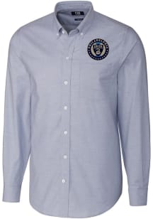 Cutter and Buck Philadelphia Union Mens Light Blue Stretch Oxford Big and Tall Dress Shirt