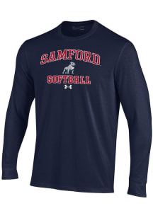 Under Armour Samford University Bulldogs Navy Blue Softball Performance Long Sleeve T Shirt
