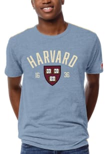 Harvard Crimson Blue 1636 Shield Short Sleeve Fashion T Shirt