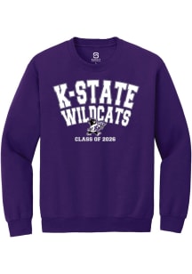 Summit Sportswear K-State Wildcats Mens Purple Class of 2026 Long Sleeve Crew Sweatshirt