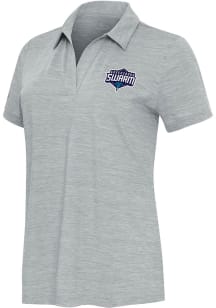 Antigua Greensboro Swarm Womens Grey Heather Layout Short Sleeve Polo Shirt