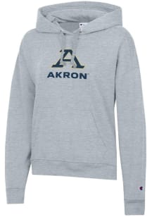 Champion Akron Zips Womens Grey Powerblend Hooded Sweatshirt
