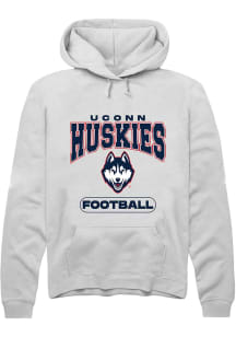 Summit Sportswear UConn Huskies Mens White Football Long Sleeve Hoodie