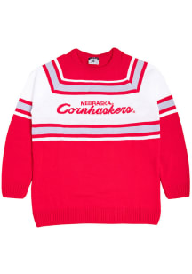 Charlie Hustle Nebraska Cornhuskers Mens Red Script Sweater Long Sleeve Sweater