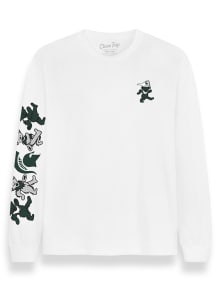 Class Trip Michigan State Spartans White Grateful Dead Bear Flag Long Sleeve T Shirt