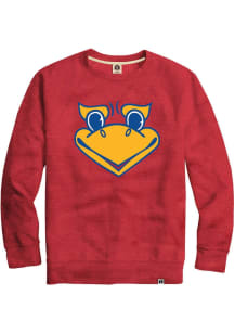Rally Kansas Jayhawks Mens Red Triblend Beak Em Long Sleeve Fashion Sweatshirt