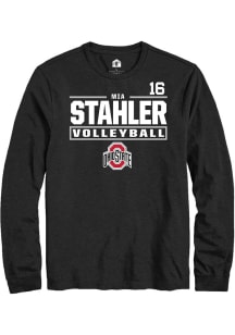 Mia Stahler Ohio State Buckeyes Black NIL Stacked Box Long Sleeve Player T Shirt