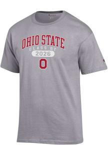 Champion Ohio State Buckeyes Grey Class of 2026 Jersey Short Sleeve T Shirt