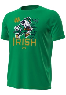Under Armour Notre Dame Fighting Irish Kelly Green Irish Wear Green Football Leprechaun Short Slee..