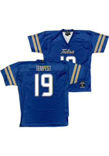 Grayson Tempest  Campus Ink Tulsa Golden Hurricane Blue NIL Football Jersey