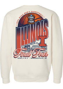 Something Inked Illinois Fighting Illini Mens Ivory 2026 NCAA Final Four Bound Stadium Long Sleeve..