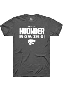 Abigail Huonder K-State Wildcats Dark Grey NIL Stacked Box Short Sleeve Player T Shirt