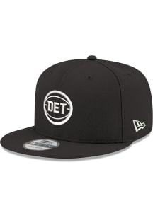 New Era Detroit Pistons Black w White Logo GCP 9FIFTY Mens Snapback Hat