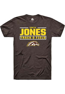 Soniya Jones Western Michigan Broncos Brown NIL Stacked Box Short Sleeve Player T Shirt