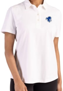 Cutter and Buck Seton Hall Pirates Womens White Advantage Short Sleeve Polo Shirt