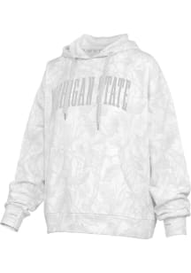 Pressbox Michigan State Spartans Womens White Camo Hooded Sweatshirt