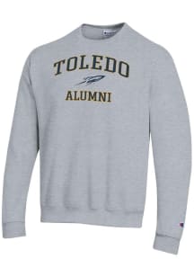 Champion Toledo Rockets Mens Grey Mascot Alumni Powerblend Long Sleeve Crew Sweatshirt