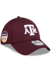 New Era Texas A&M Aggies Mens Maroon DL Patch Stripe 39THIRTY Flex Hat