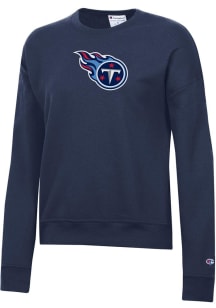 Champion Tennessee Titans Womens Navy Blue Powerblend Crew Sweatshirt