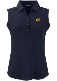 Cutter and Buck Cal Golden Bears Womens Navy Blue Forge Eco Polo Shirt