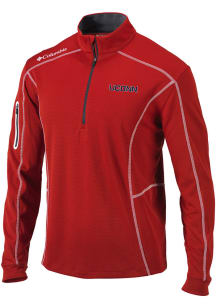 Columbia UConn Huskies Mens Red Heat Seal Omni Wick Shotgun Long Sleeve Qtr Zip Pullover