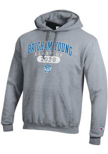 Champion BYU Cougars Mens Grey Class of 2028 Powerblend Long Sleeve Hoodie