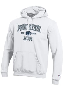 Champion Penn State Nittany Lions Mens White EST Date Mom Powerblend Long Sleeve Hoodie