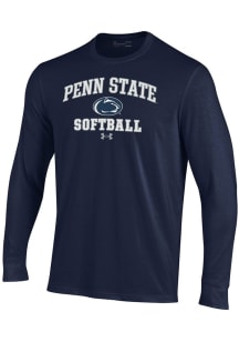 Under Armour Penn State Nittany Lions Navy Blue Softball Performance Long Sleeve T Shirt