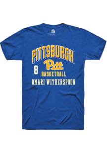 Omari Witherspoon Pitt Panthers Blue NIL Arch Logo Short Sleeve Player T Shirt