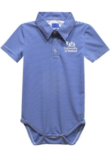 Vive La Fete Buffalo Bulls Baby Blue Pencil Stripe Short Sleeve One Piece Polo