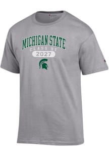 Champion Michigan State Spartans Grey Class of 2027 Jersey Short Sleeve T Shirt