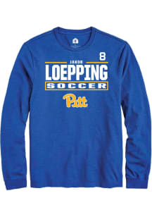 Jakob Loepping Pitt Panthers Blue NIL Stacked Box Long Sleeve Player T Shirt