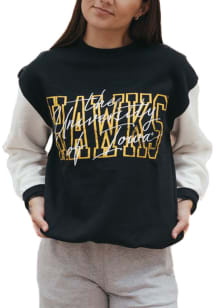 Gameday Social Iowa Hawkeyes Womens Black Owen Outline Crew Sweatshirt