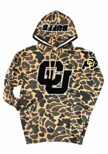 Hoodies + Stripes Colorado Buffaloes Mens Green Primary Logo Striped Fashion Hood