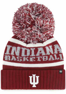 47 Indiana Hoosiers Red Spirited Cuff Pom Womens Knit Hat