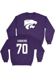 Gus Hawkins  Campus Ink K-State Wildcats Youth Purple NIL Legacy Long Sleeve Crew Sweatshirt