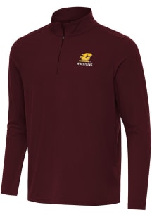 Antigua Central Michigan Chippewas Mens Maroon Intent Wrestling Long Sleeve Qtr Zip Pullover