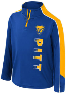 Colosseum Pitt Panthers Toddler Blue Bandit Long Sleeve Qtr Zip